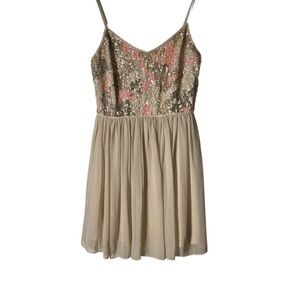 Aqua Sequin & Tulle Cocktail Dress — Size 6